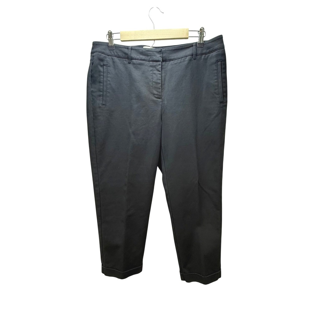 Chico's So Slimming Crop Pants Size 2 Black Stretch Tapered Trousers Office Chic - Picture 1 of 7
